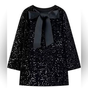 Women's Sequined Sparkly Party Dresses Ribbon Long Sleeved  Night Out Dresses